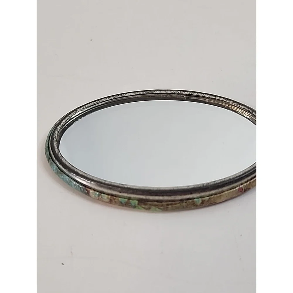 Vintage 1970s Big Eye Girl Pocket/Purse Mirror, Kitsch Flower Child, Retro Boho‎